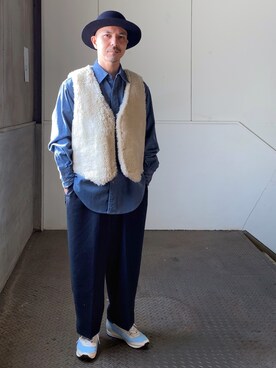 「ALLEGE（アレッジ）のアイテム（帽子）」を使った、初珠さん（メンズ・167cm）の冬コーディネート