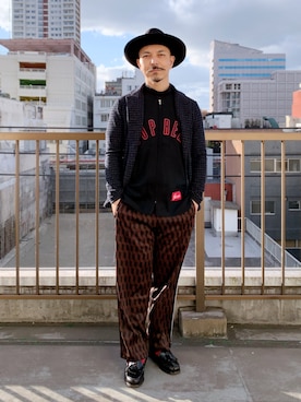 「ベースボールシャツ」｜「アイテム（ジャケット/アウター）」を使った、初珠さん（メンズ・167cm）の冬コーディネート