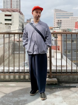 「FUTUR（フューチャー）のアイテム」を使った、初珠さん（メンズ・167cm）の春コーディネート