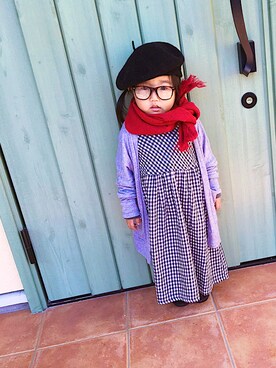 「OLD NAVY（オールドネイビー）のアイテム（その他アウター）」を使った、ゆずさん（キッズ・90cm）の冬コーディネート