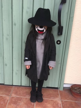 「abcd（ナシ）のアイテム（ワンピース/ドレス）」を使った、ゆずさん（キッズ・90cm）の冬コーディネート