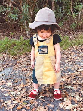 「赤い靴」｜ゆずさん（キッズ・70cm）の秋コーディネート