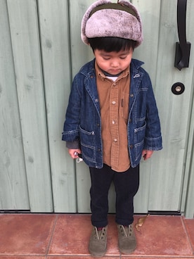 「CONEYのアイテム」を使った、ゆずさん（キッズ・90cm）の冬コーディネート