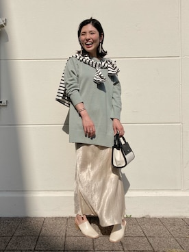 「Simplicite（サンプリシテ）のアイテム（シューズ）」を使った、akiさん（レディース・160cm）の春コーディネート