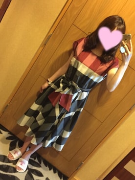 「STRAWBERRY-FIELDS（ストロベリーフィールズ）のアイテム（ワンピース）」を使った、kaoririさん（レディース・154cm）の夏コーディネート