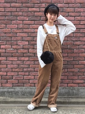 「ジャックパーセル」｜「アイテム（ハンチング/ベレー帽）」を使った、manaさん（レディース・165cm）の秋コーディネート