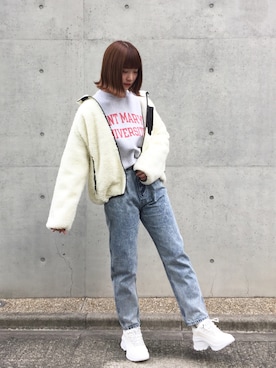 「WEGO（ウィゴー）のアイテム（ブルゾン）」を使った、manaさん（レディース・165cm）の秋コーディネート