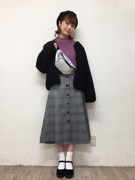 「アイテム（ブルゾン）」を使った、manaさん（レディース・165cm・10代）の秋コーディネート