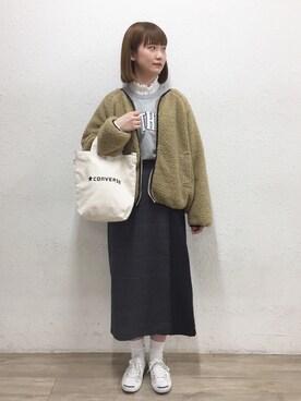 「アイテム（ブルゾン）」を使った、manaさん（レディース・165cm・10代）の冬コーディネート