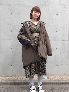 「アイテム（レギンス/スパッツ）」を使った、manaさん（レディース・165cm・10代）の冬コーディネート