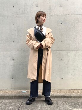 「WEGO（ウィゴー）のアイテム（トレンチコート）」を使った、manaさん（レディース・165cm）の冬コーディネート