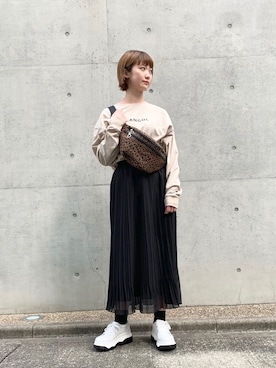 「KANGOL（カンゴール）のアイテム（Tシャツ/カットソー）」を使った、manaさん（レディース・165cm）の春コーディネート