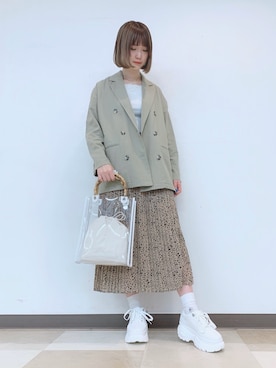 「WEGO（ウィゴー）のアイテム（テーラードジャケット）」を使った、manaさん（レディース・165cm）の春コーディネート