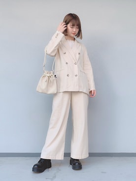 「WEGO（ウィゴー）のアイテム（テーラードジャケット）」を使った、manaさん（レディース・165cm）の春コーディネート