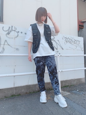 「フィッシングベスト」｜manaさん（レディース・165cm）の春コーディネート