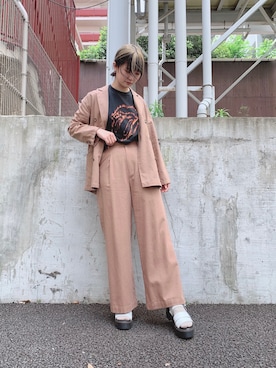 「WEGO（ウィゴー）のアイテム（テーラードジャケット）」を使った、manaさん（レディース・165cm）の夏コーディネート