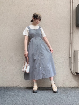 「WEGO（ウィゴー）のアイテム（ワンピース）」を使った、manaさん（レディース・165cm）の夏コーディネート