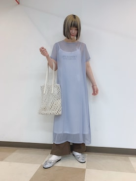 「WEGO（ウィゴー）のアイテム（スラックス）」を使った、manaさん（レディース・165cm）の夏コーディネート