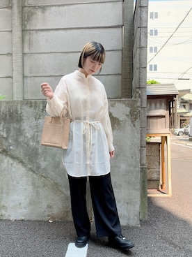 「WEGO（ウィゴー）のアイテム（スラックス）」を使った、manaさん（レディース・165cm）の夏コーディネート