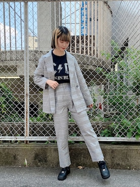 「WEGO（ウィゴー）のアイテム（テーラードジャケット）」を使った、manaさん（レディース・165cm）の夏コーディネート