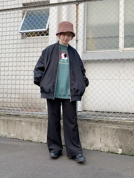 「WEGO（ウィゴー）のアイテム（ブルゾン）」を使った、manaさん（レディース・165cm）の秋コーディネート