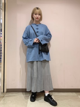 「チャイナシャツ」｜manaさん（レディース・165cm）の秋コーディネート