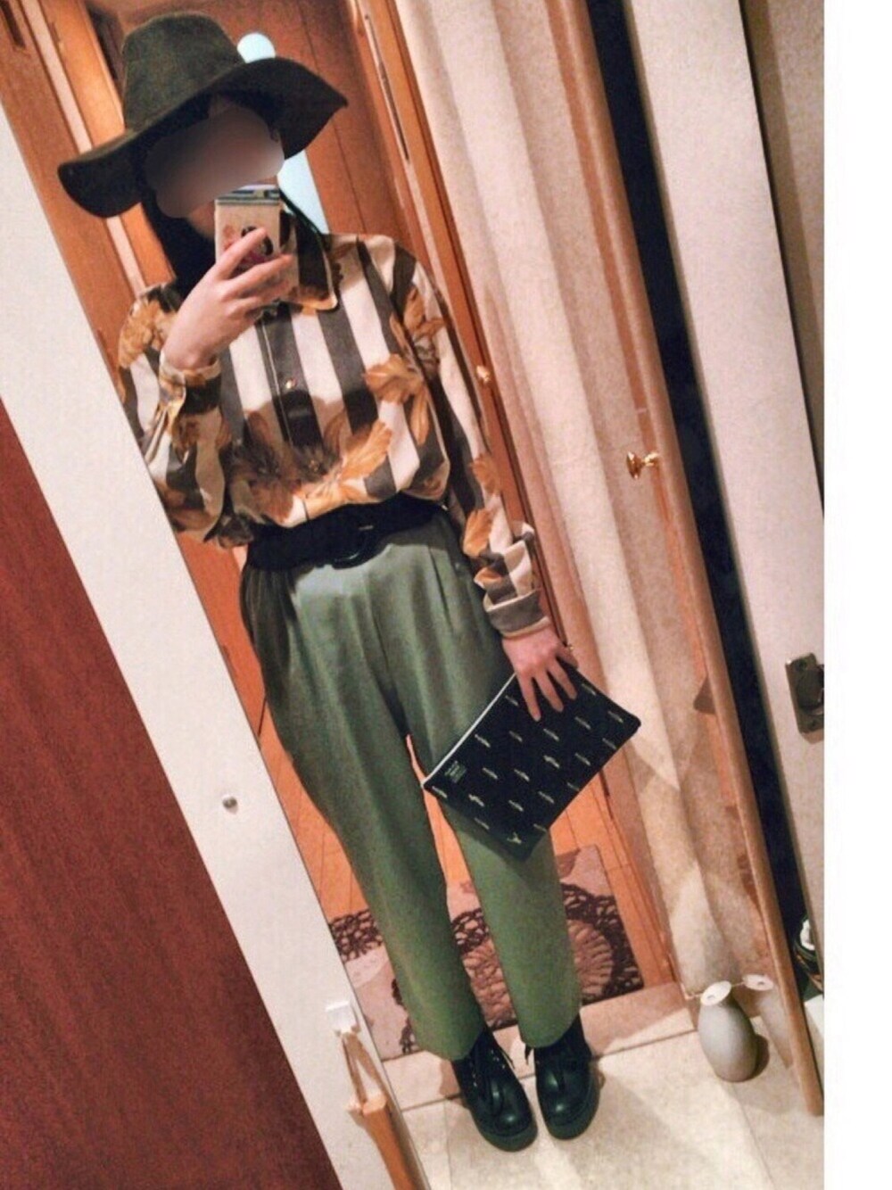 「カジュアル、プチプラ、パステルグリーン、パステルカラー、春コーデ、グリーン、激安コーデ」｜「smoochのsaleで購入しました（ハット、グリーン系）」を使った、  かーぺさん（レディース・154cm）の冬コーディネートの1枚目の写真