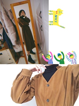 「アイテム（シャツワンピース）」を使った、piiiechuさん（レディース・172cm・20代）の冬コーディネート