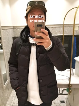 「ワッフル」｜「アイテム（ダウンジャケット/コート）」を使った、taka1010🌈さん（メンズ・182cm）の冬コーディネート