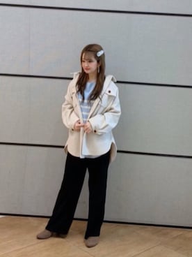 「ehka sopo（エヘカソポ）のアイテム（アクセサリー）」を使った、ひんみさん（レディース・154cm）の冬コーディネート