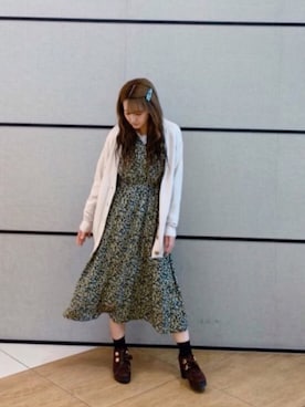 「春ワンピ」｜「アイテム（その他）」を使った、ひんみさん（レディース・154cm）の冬コーディネート