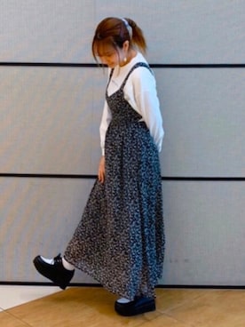 「ehka sopo（エヘカソポ）のアイテム（アクセサリー）」を使った、ひんみさん（レディース・154cm）の春コーディネート