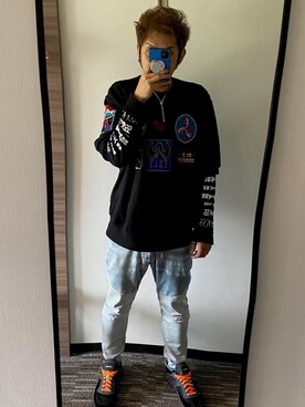 「DIESEL（ディーゼル）のアイテム（Tシャツ/カットソー）」を使った、gakuryoさん（メンズ・181cm）の夏コーディネート