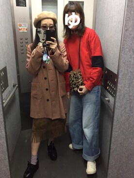 「Jocomomola（ホコモモラ）のアイテム（ジャケット/アウター）」を使った、まちるださん（レディース・155cm）の冬コーディネート
