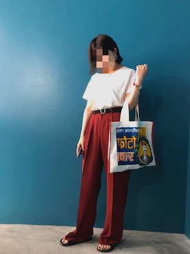 「チャイハネ（チャイハネ）のアイテム（トートバッグ）」を使った、루리さん（レディース・163cm）の夏コーディネート
