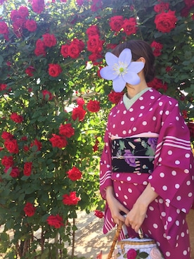 「薔薇」｜「アイテム（浴衣）」を使った、スミレ630さん（レディース・166cm）の夏コーディネート