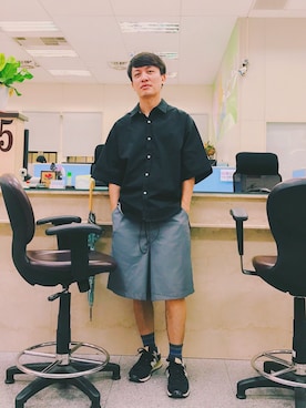 「repos（ルポ）のアイテム（スウェット）」を使った、光さん（メンズ・175cm）の夏コーディネート