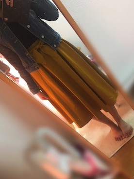 「マスタードイエロー」｜あやなさん（レディース・163cm）の秋コーディネート