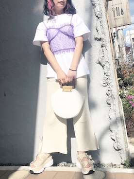 「SPINNS(スピンズ)のアイテム(キャミソール)」を使った、ルネさん(レディース・150cm)の夏コーディネート