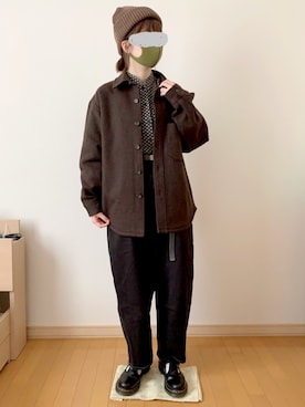 「ニコアンド」｜「アイテム（ニットキャップ/ビーニー）」を使った、とっちさん（レディース・160cm）の秋コーディネート
