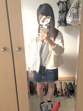 「niko and...（ニコアンド）のメンテンBIGBIG Ｔシャツ【niko and ...】（Tシャツ/カットソー）」を使った、...raw...さん（レディース・150cm）の春コーディネート