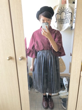 「WC（ダブル シー）のアイテム（ハンチング/ベレー帽）」を使った、...raw...さん（レディース・151cm）の秋コーディネート
