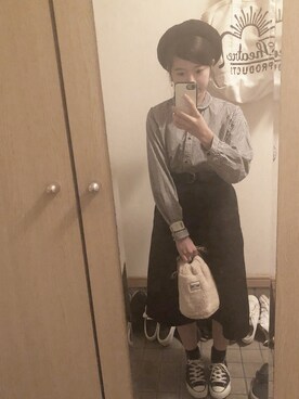 「WC（ダブル シー）のアイテム（ハンチング/ベレー帽）」を使った、...raw...さん（レディース・151cm）の秋コーディネート