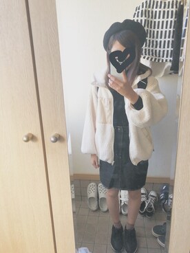 「WC（ダブル シー）のアイテム（ハンチング/ベレー帽）」を使った、...raw...さん（レディース・151cm）の冬コーディネート