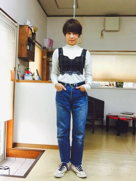 「ONE（ワン）のアイテム」を使った、さつき。さん（レディース・162cm）の春コーディネート