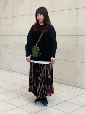 「ASTRAET（アストラット）のアイテム（スウェット）」を使った、DATE MEGUMIさん（レディース・160cm）の冬コーディネート