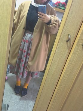 「RETRO GIRL（レトロガール）のアイテム（チェスターコート）」を使った、kanako.さん（レディース・151cm）の冬コーディネート
