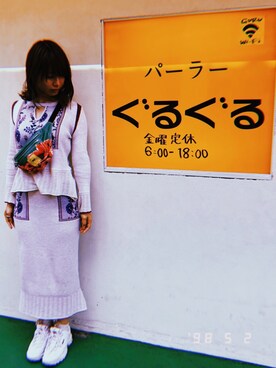 「KENZO」｜「アイテム（スカート）」を使った、しるこさん（レディース・162cm）の春コーディネート