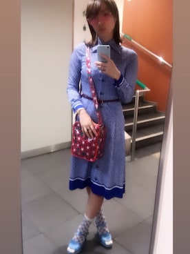 「カラーサングラス」｜「アイテム（その他）」を使った、しるこさん（レディース・162cm）の春コーディネート