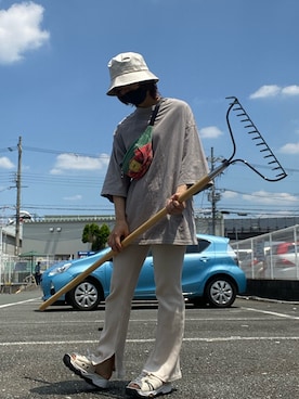 「KENZO」｜「アイテム（サンダル）」を使った、しるこさん（レディース・162cm）の夏コーディネート